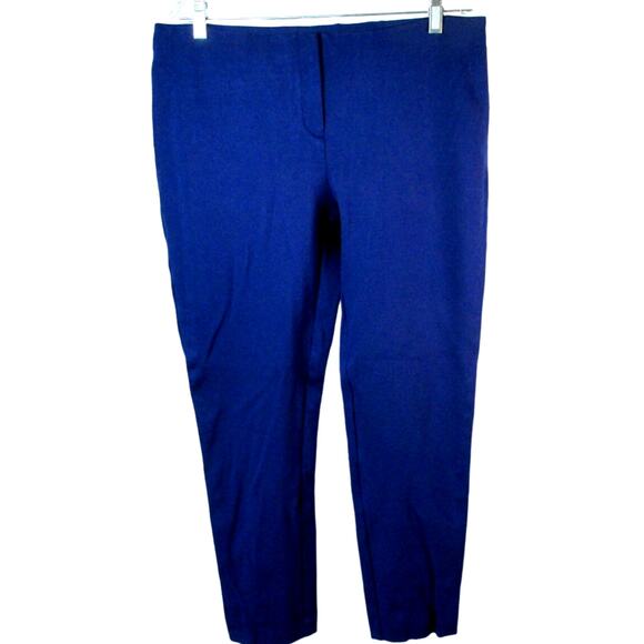 Alfani Women's Blue Mid Rise Taper Leg Stretch Zip Front Pants Size 12 - Picture 1 of 9